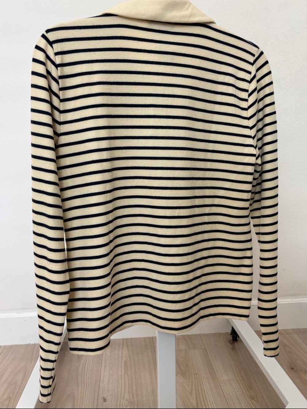 J. Crew Cream and Navy Striped Polo Button-Up - Picture 5 of 5